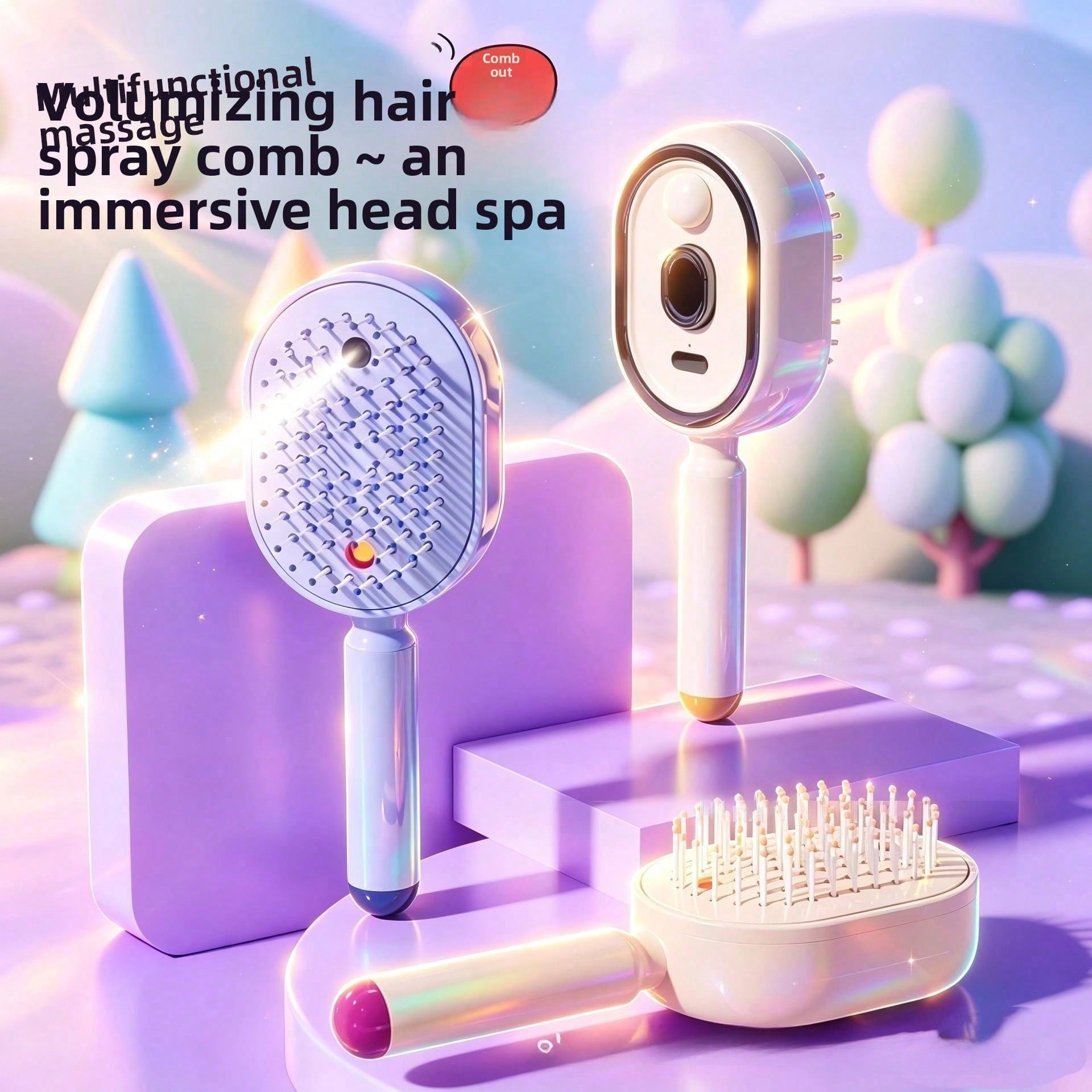 Hair Care Essential Oil Atomizing - Electric spray airbag massage comb essential