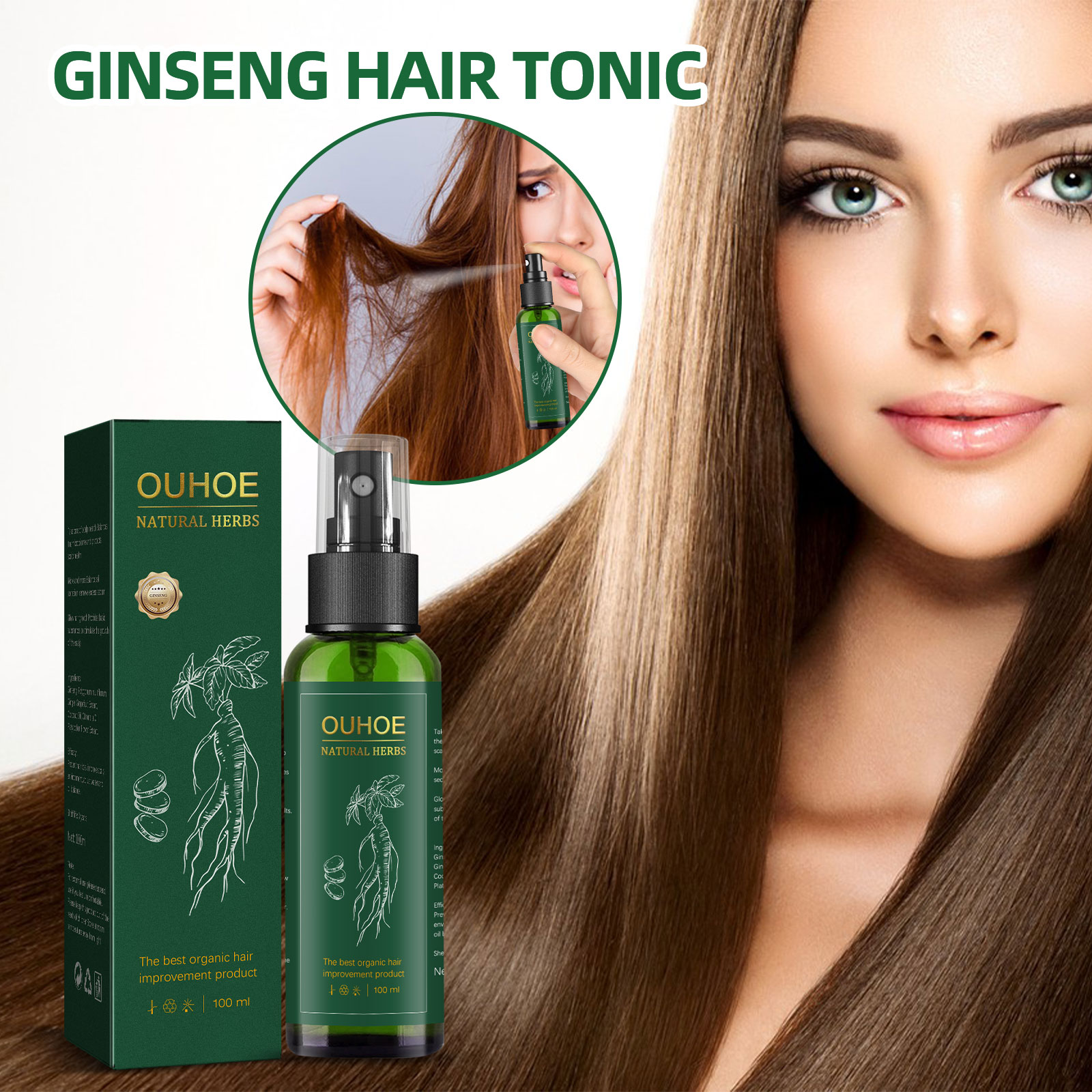Hair Care Herbal - Natural Herbal Ginseng Hair Care Spray