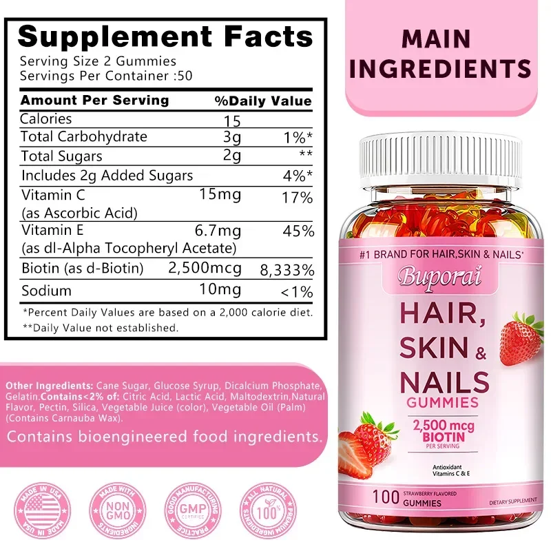 Hair, Skin and Nails Gummies - - Hair Care Gummies recension och pris