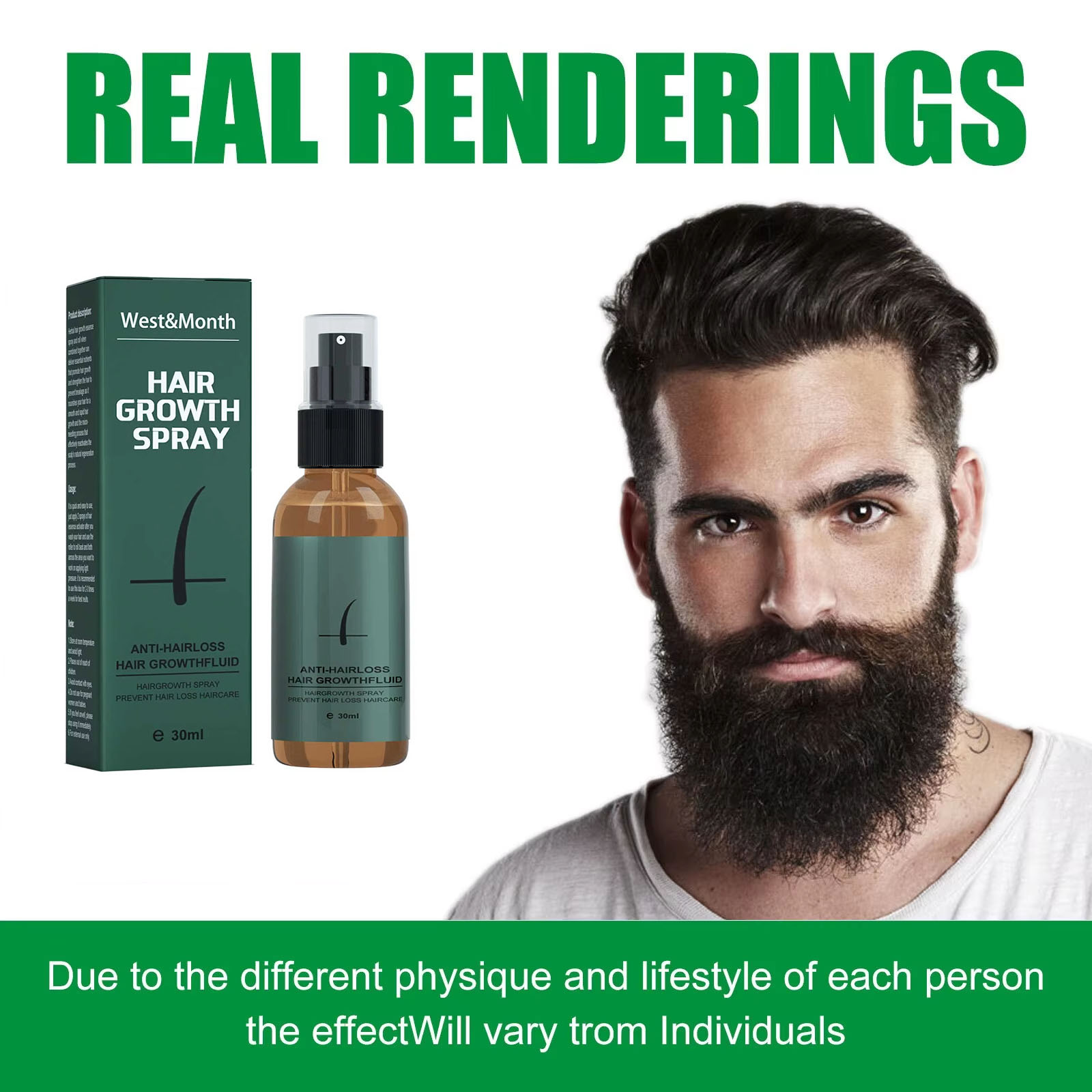 Natural Men Beard Growth Rolle - Hair Care Essential Oil Atomizing recension och pris