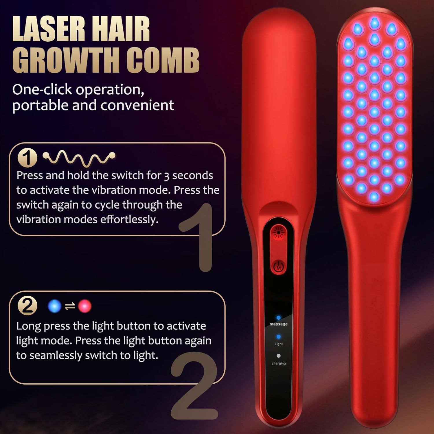 Laser Hair Growth Comb, Red Li - Hair Care Basic recension och pris