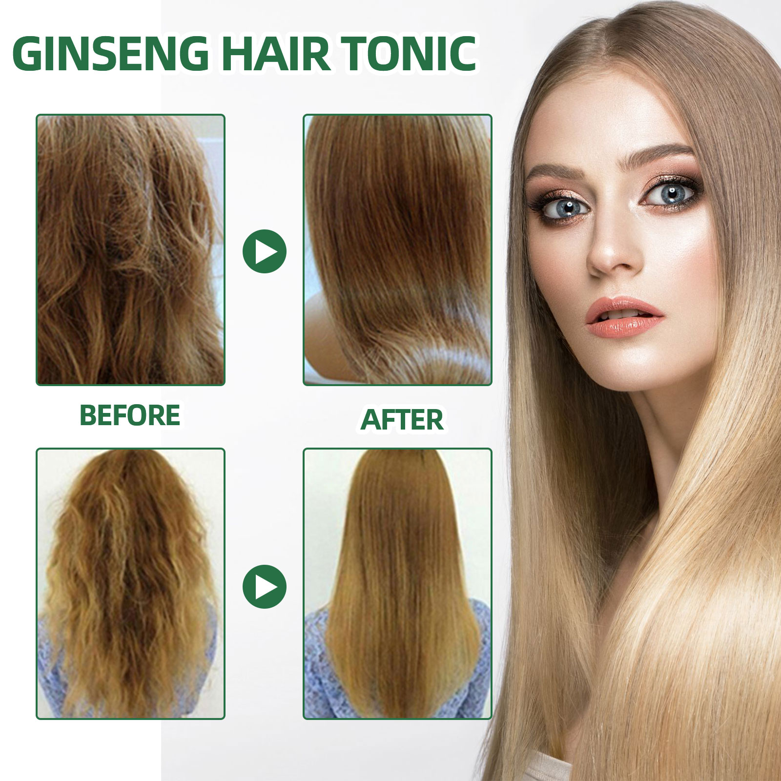 Natural Herbal Ginseng Hair Ca - Hair Care Herbal recension och pris