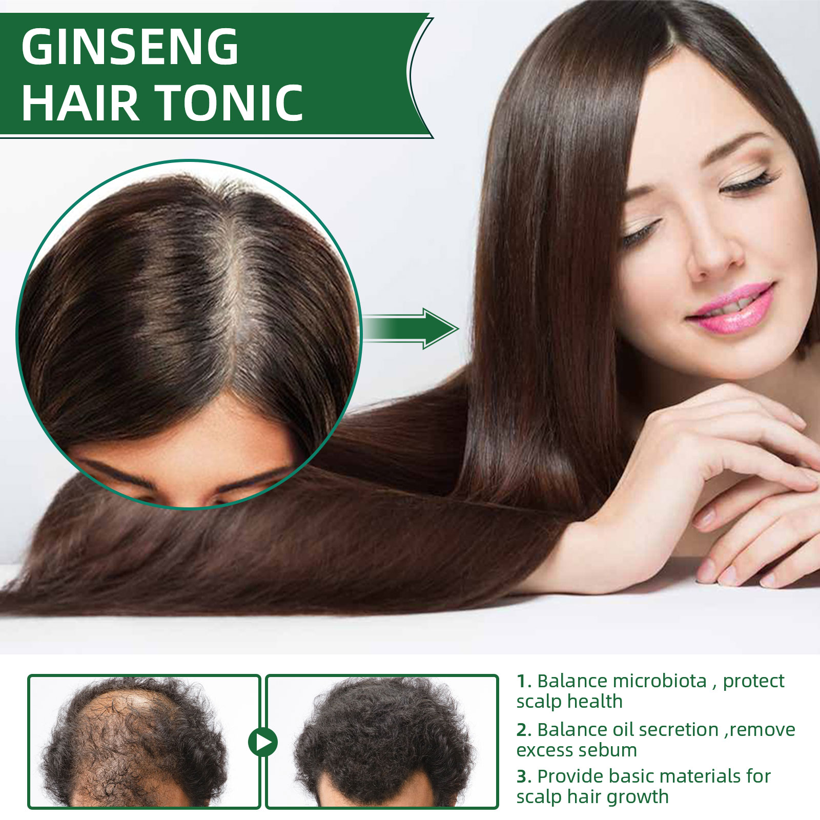 Natural Herbal Ginseng Hair Ca - Hair Care Herbal recension och pris